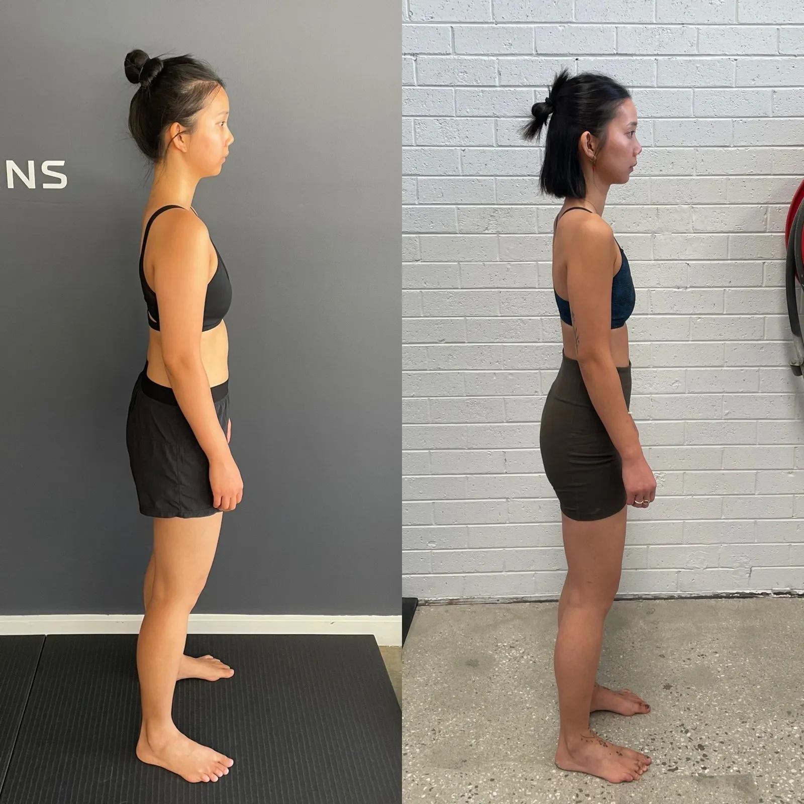 Daena before and after, side view